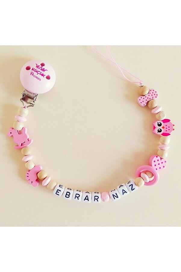 Sahi Aksesuar Isimli Emzik Zinciri - Emzik Askısı - Bebek Hediyesi Bez069