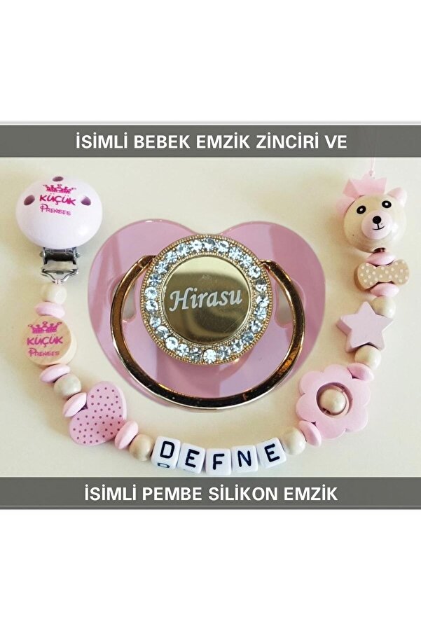 Sahi Aksesuar Isimli Bebek Emzik Zinciri Ve Bebek Silikon Emzik (0-6 AY) Bezyı249