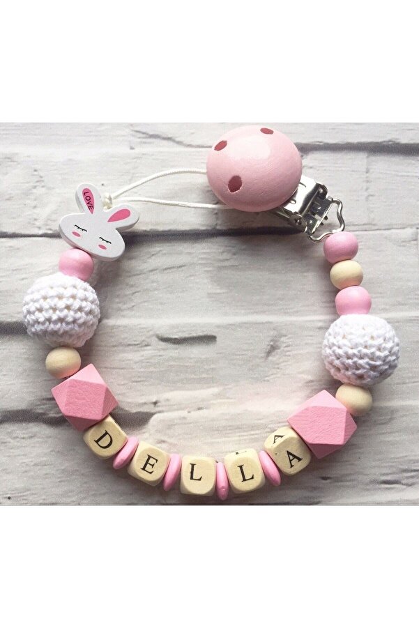 Sahi Aksesuar Sahi Aksesuar Isimli Emzik Zinciri - Emzik Askısı - Bebek Hediyesi Bez164