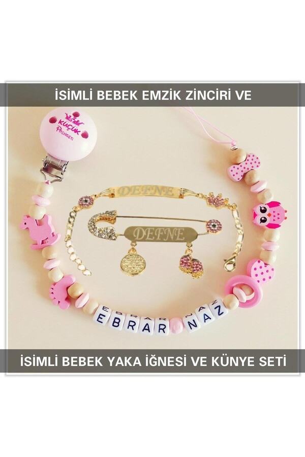 Sahi Aksesuar Sahi Aksesuar Isimli Emzik Zinciri Ve Isimli Yaka Iğnesi Ve Künye Seti Bezyı393