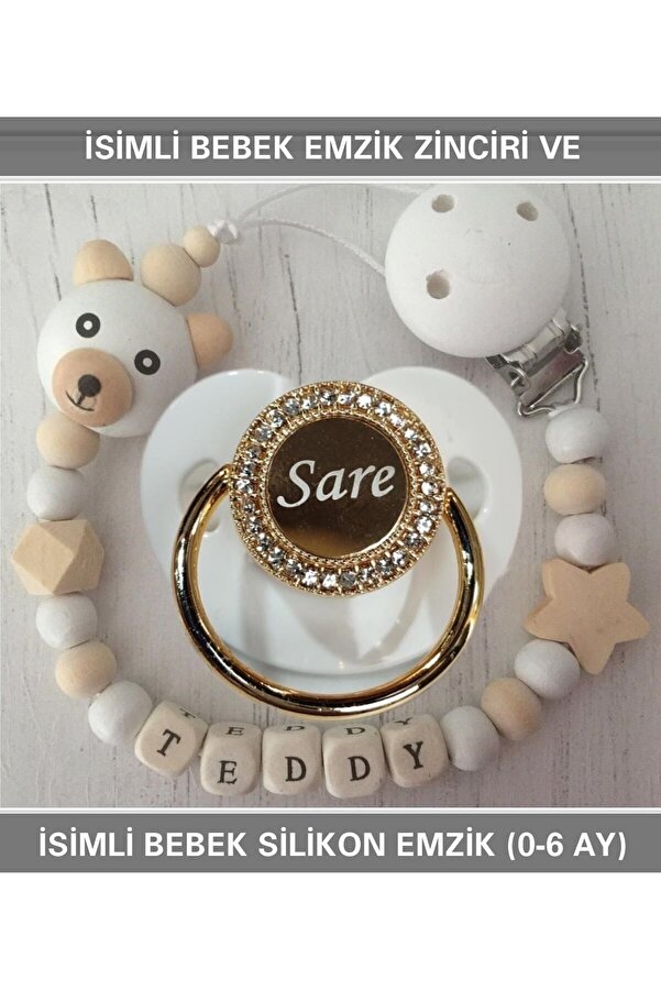 Sahi Aksesuar Isimli Bebek Emzik Zinciri Ve Bebek Silikon Emzik