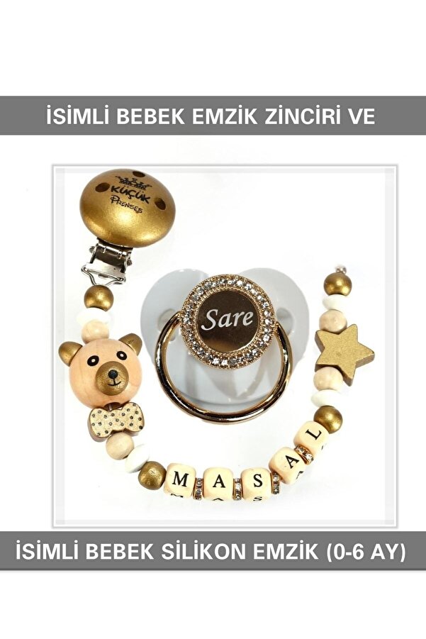 Sahi Aksesuar Isimli Bebek Emzik Zinciri Ve Bebek Silikon Emzik
