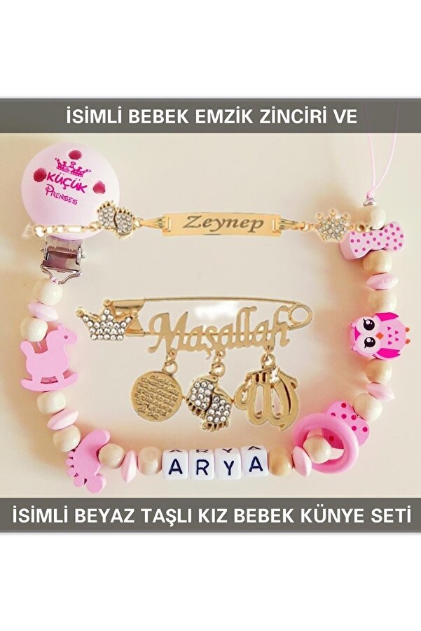 Sahi Aksesuar Sahi Aksesuar Isimli Bebek Emzik Zinciri Ve Isimli Bebek Künye Seti