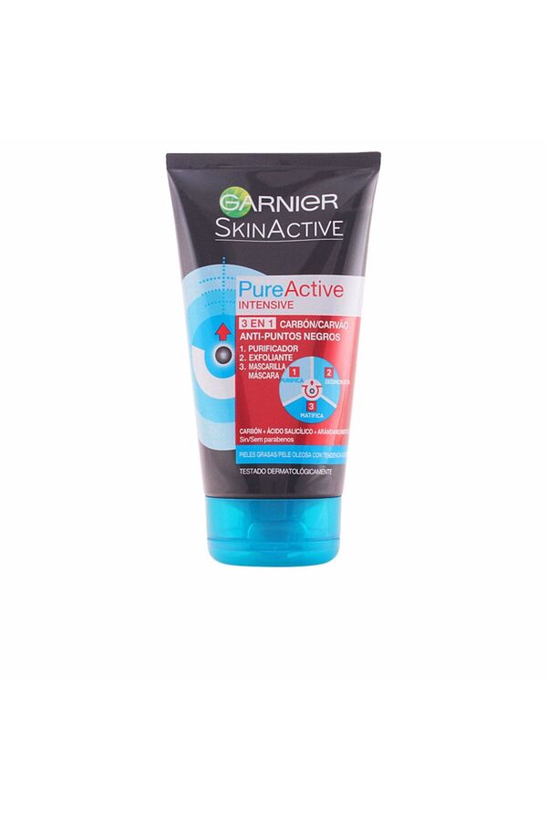 Garnier-Pure Active Intensive 3-in-1-aktivkohle Gegen Mitesser Für Fettige Haut 150 ml 1