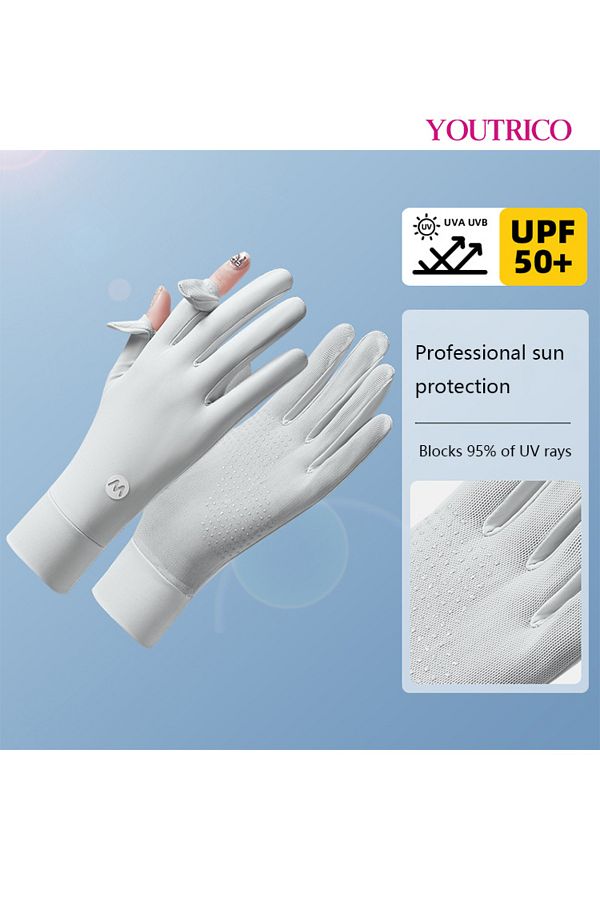 Youtrico-Sun Protection Gloves Summer Cycling Fingerless Gloves For Driving Spf50 High Protection 1
