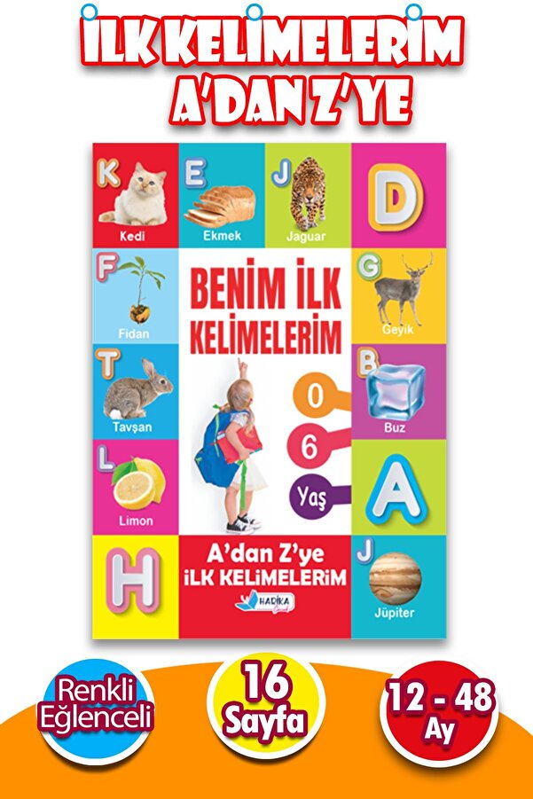 Harika Kitap A'dan Z'ye Benim İlk Kelimelerim 12 - 48 Ay - 1 Adet - 16 Sayfa