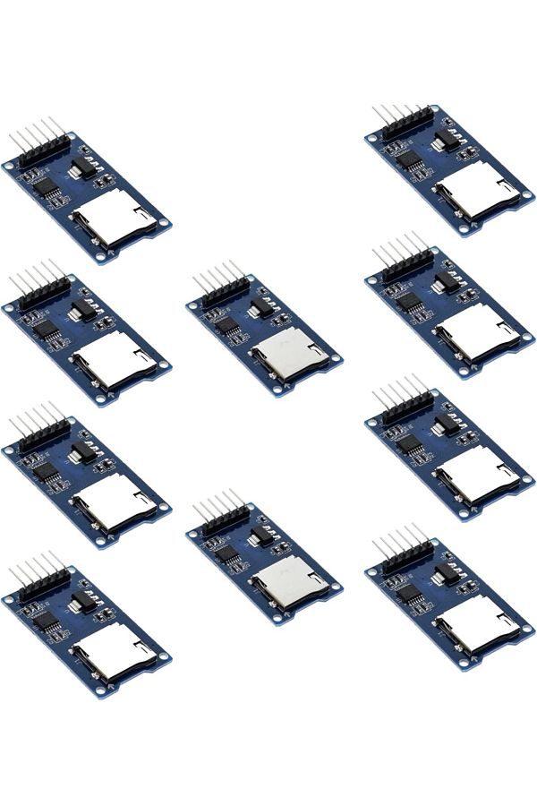 Arduino-Set Of 10 Modules For 10gtek Microsd Card, Metal, Blue 1