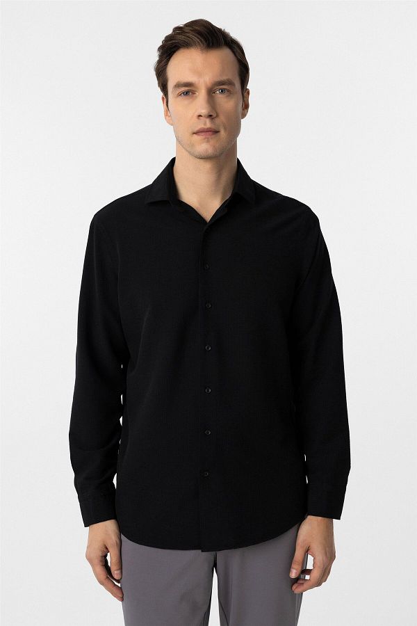 SÜVARİ-Angular Cuff Regular Patterned Shirt 1