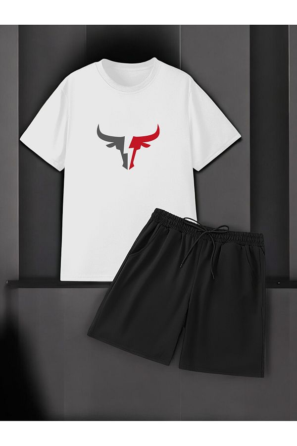 uyguntarz-Unisex-Shorts-Set mit Bull-Print 1