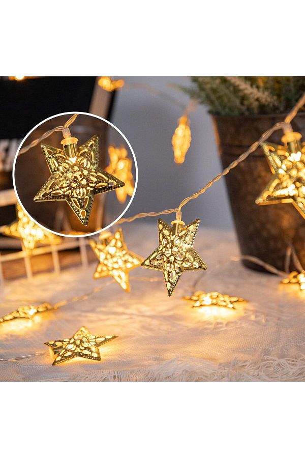 Generic-Vigdur 10Ft Star String Lights - 20 LEDs Star Fairy Lights Battery Operated with Timer Indoor Chris 1