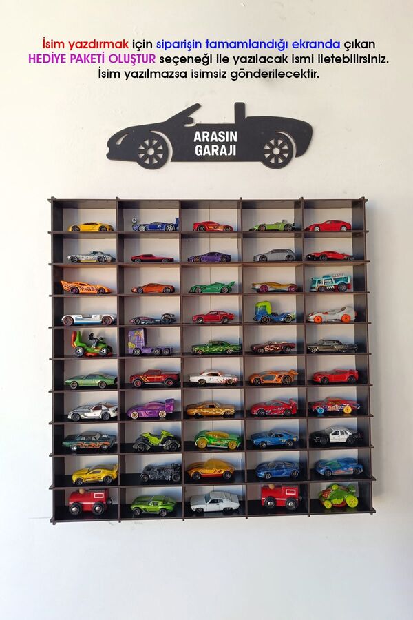 metafortoys Oyuncak Araba Rafı 50'li Siyah Beyaz