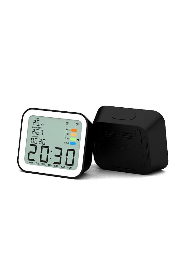 MACVI-Macvi® Digital Clock, LCD with Alarm, Snooze, Time, Date, Ambient Temperature and Illumination Display 1