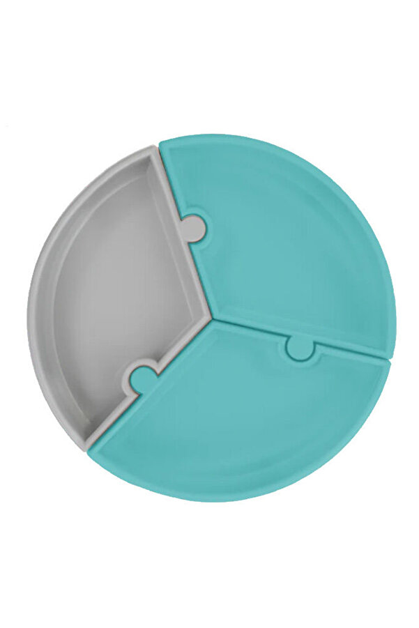 OiOi Silikon Mama Tabağı Puzzle Aqua Green