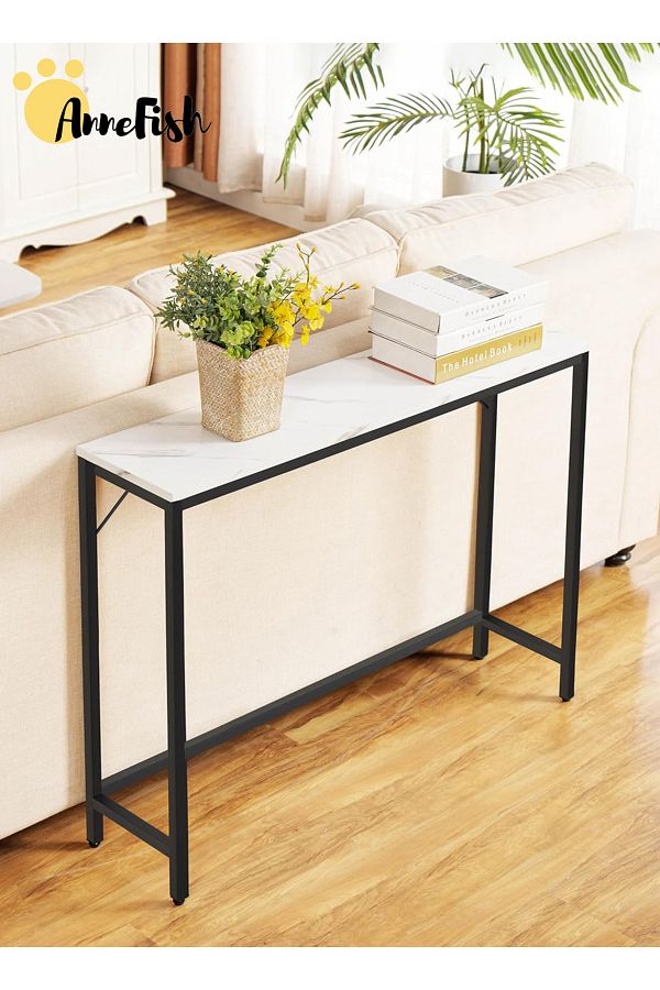 AnneFish-Console Table Faux Marble Entryway Sofa Table Marble Entrance Table Kitchen Bar Display Table 1