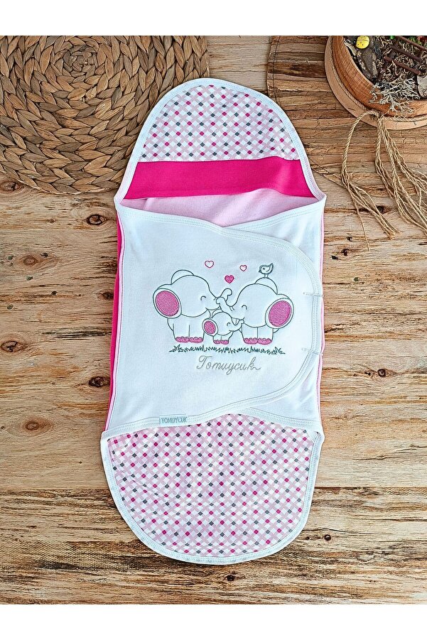 Tomuycuk Kız Bebek Battaniyesi Uyku Tulumu Kundağı %100 Pamuklu Ortopedik Hastane Çıkışı Yenidoğan 0-9ay