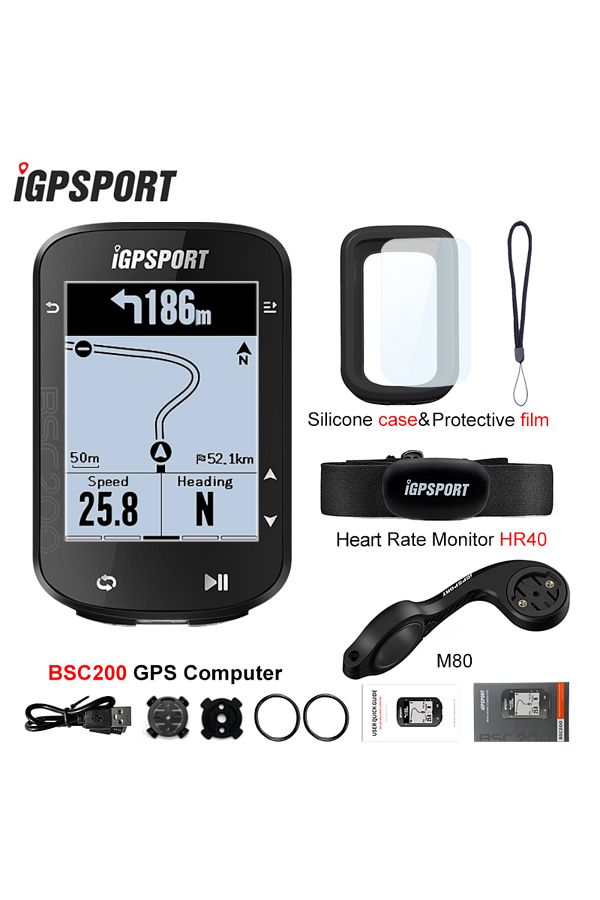 iGPSPORT-BSC200 with HR40 IGPSPORT BSC200 GPS Cycle bike Computer Wireless Speedometer Bicycle Digital ANT+ R 1