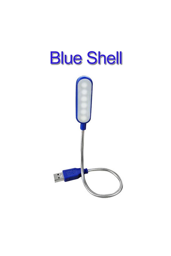 Choice-blue shell Portable USB LED Mini Book Light Reading Light Table Lamp Flexible 6leds USB Lamp for Pow 1