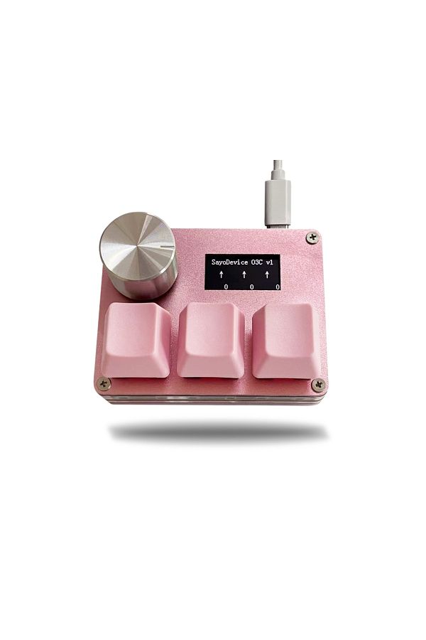 Choice-PINK O3C SayoDevice OSU O3C Rapid Trigger Hall Switches Magnetic Pink Switches Keyboard With Knob Sc 1