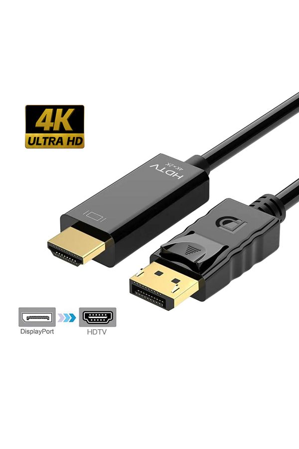 Choice-DP to HDMI 2K 4K 1.8M 6FT 4K x 2K Gold Plated Displayport DP to HDTV Adapter Cable Cord Display Port 1