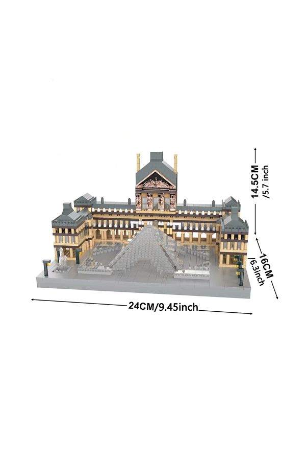 Choice-with box The Louvre Louvre Museum Micro Mini Building Block Set: Iconic Art Gallery Micro Bricks Mod 1