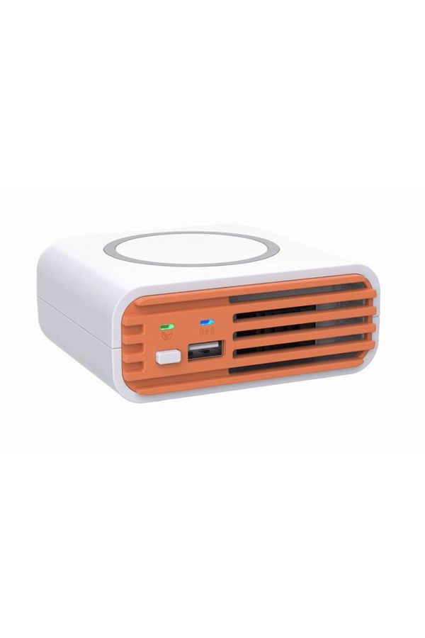 OEM-Purificator de aer wireless 3 in 1, orange, din abs, 10 x 10 x 4 cm, incarcare wireless si prin USB 1