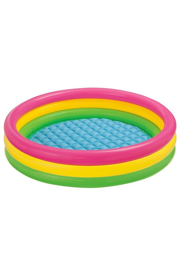 Intex-Sunset Glow Inflatable Baby Pool – 3-ring Design, Soft Floor, 1.14m X 25cm (45" X 10") 1