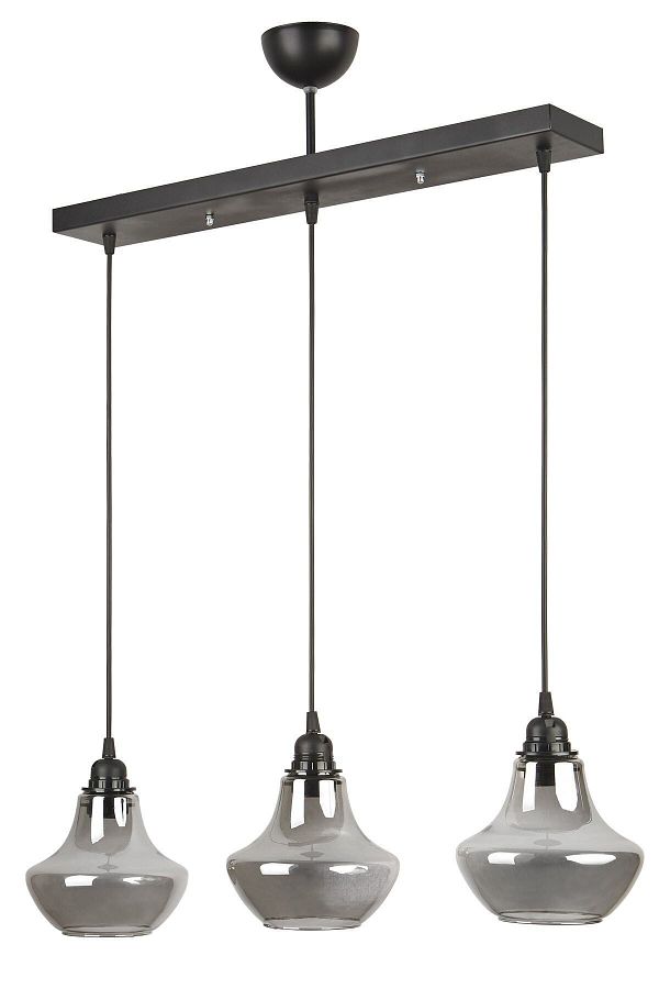 Modavize-Modern Black Smoked Glass - Rodi 3-Piece Chandelier for Kitchen and Living Room 1
