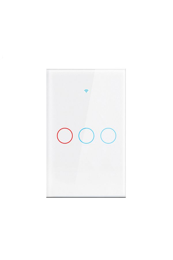 Choice-US white 3-GANG Work With Tuya WiFi Smart Switch Works With Alexa With/Without Neutral Wire Wireless 1
