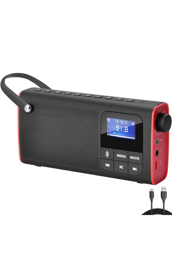 Velixo-Portable Fm Radio, Bluetooth Speaker, Lcd, Micro Sd Card, Aux, Eq 6 Modes, Carrying Handle, Usb 1