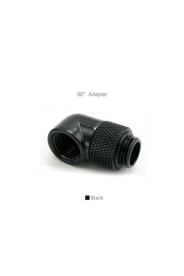 Choice-Black 90 Rotatable Angled Adapter Fitting 45° 90 Degree Elbow, 360 Rotate Hand Compression G1/4'' 4 1
