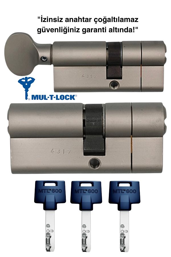 Mul-T-Lock-Mtl600 Interactive High Secure - Trapped - Steel Reinforced Twin Barel Set - 69 mm 3 with Switch 1