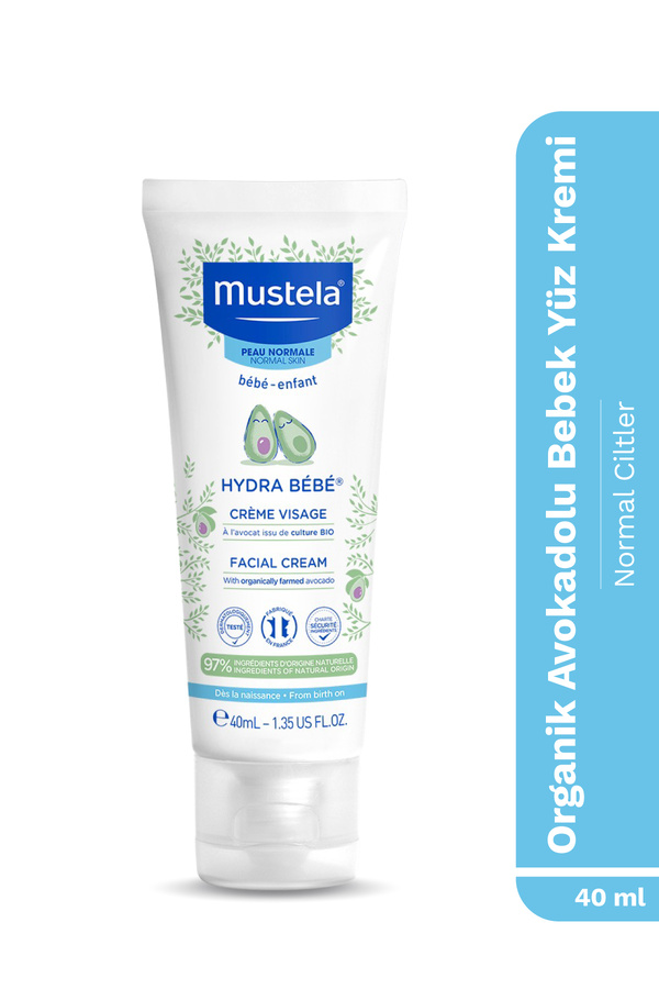 Mustela-كريم هيدرا بيبي المرطب لوجه الأطفال يحتوي على الأفوكادو العضوي 40 مل 1