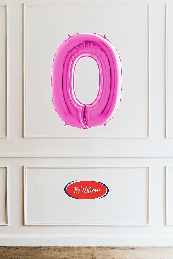 Atölye Mi-0 Pink Balloon 16 Inch Pink Zero Number Balloon 1