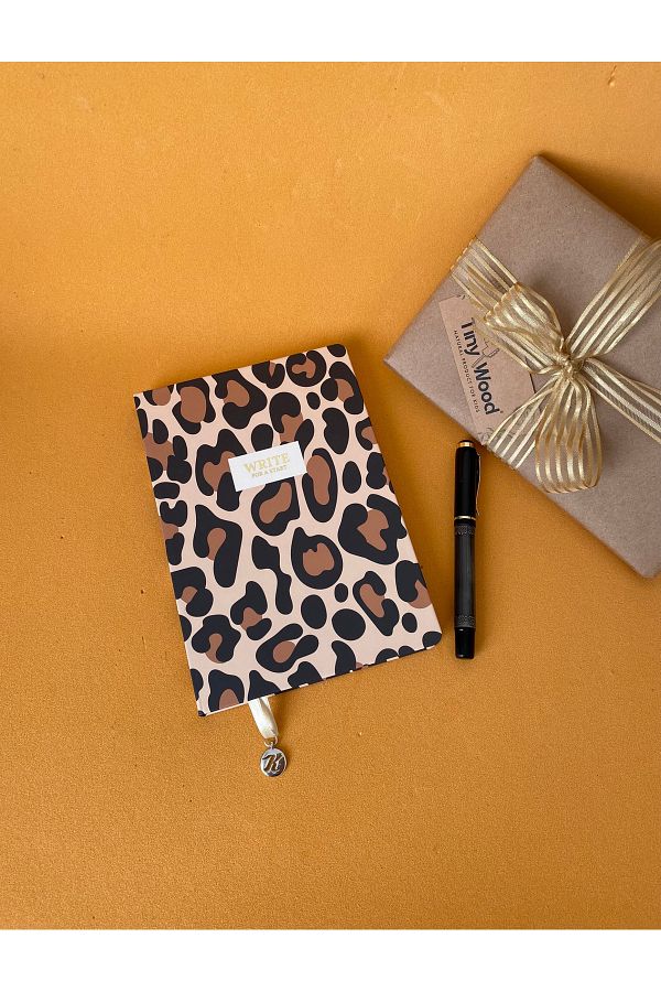 tiny wood-Leopard Patterned A5 Ruled Notebook – 96 Sheets with Hard Cover 1