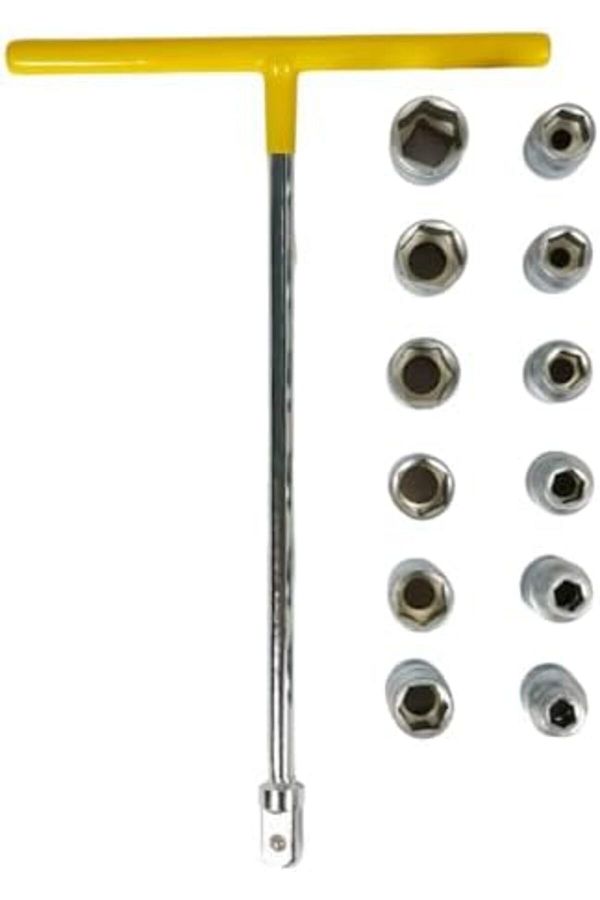 Generic-Tian Feng 13pcs Socket Wrench Set - 8-19mm Cr-v Sockets, T-handle, 1/2 Inch Drive 1
