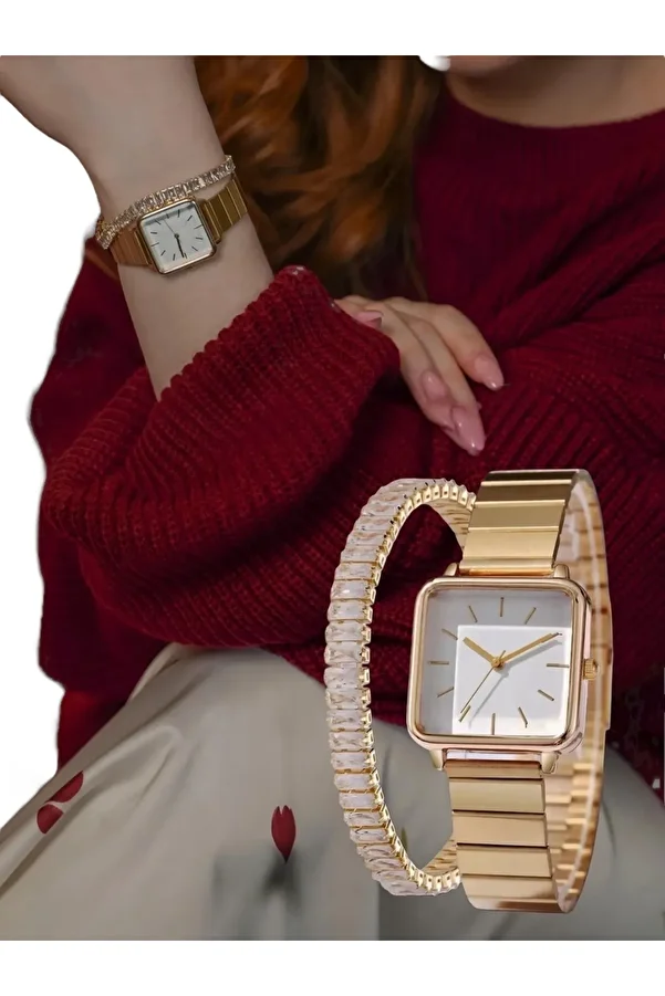 pullmarkt-Bracelet with Stones + Elegant Wrist Watch 1