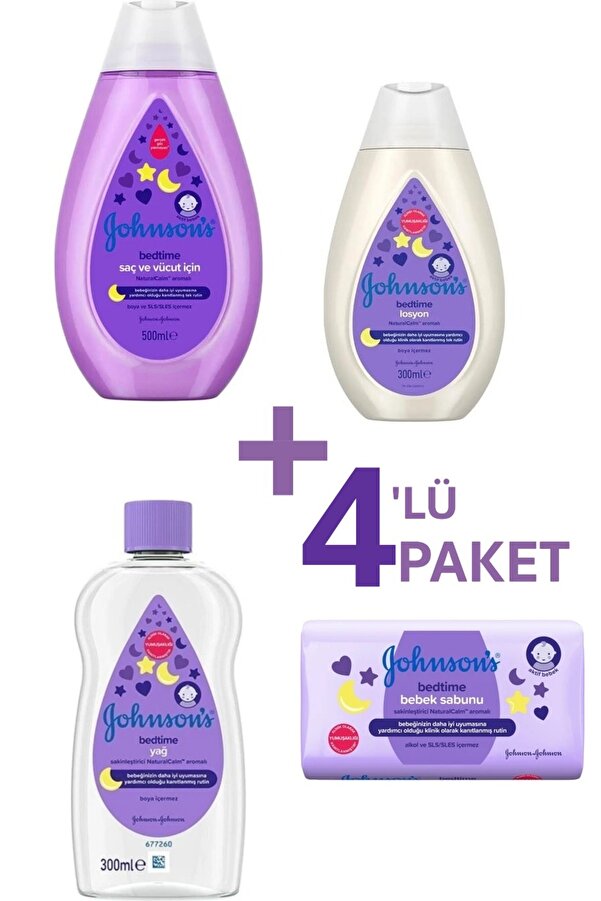 Johnson's Baby Bebek Şampuanı Bedtime 500 Ml +babybedtimelosyon300 Ml+ Yağ+ Sabun