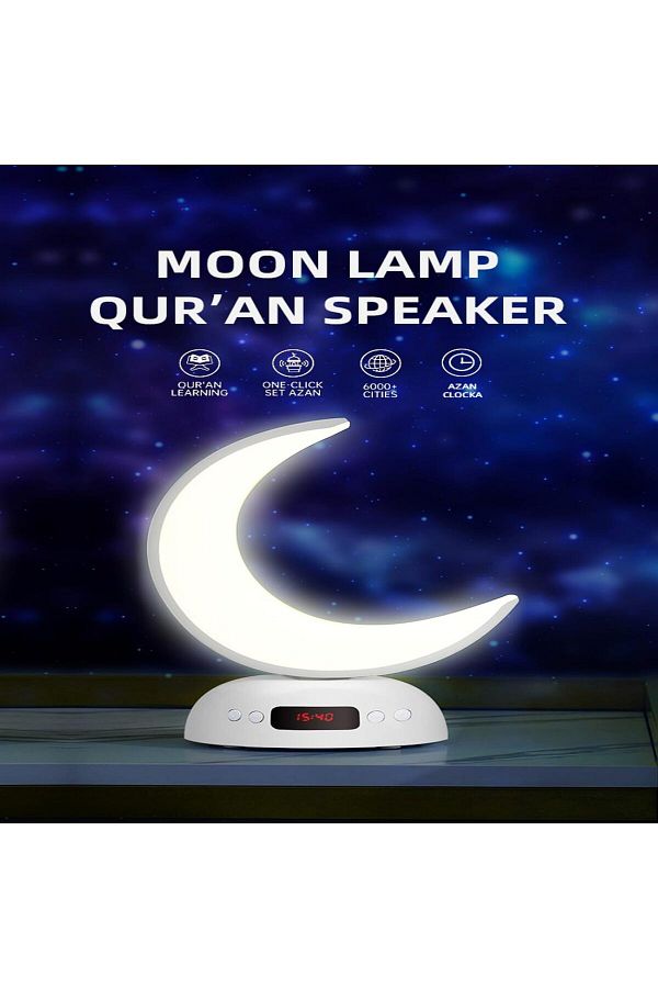 Generic-SANPRIO Crescent Lamp with Quran Speaker LED 16 Kinds Color Touch Light Table Night Lamp with APP 1