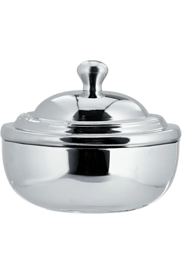 ALSAIF-Dates Bowl with lid, keeps the food inside fresh and clean, large, Chrome 1