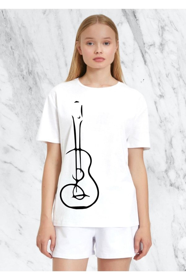 donamod Women's Guitar Special Design Regular Tshirt