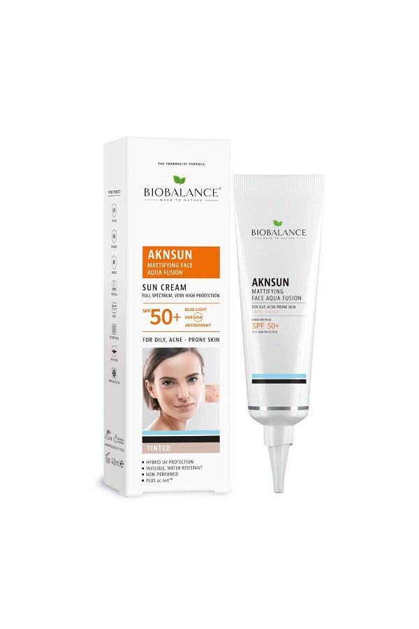 probio balance-AKNSUN Mattifying Cream with SPF 50+, for Acne-Prone and Oily Skin, Bio Balance, MEDIUM, 40 ml 1