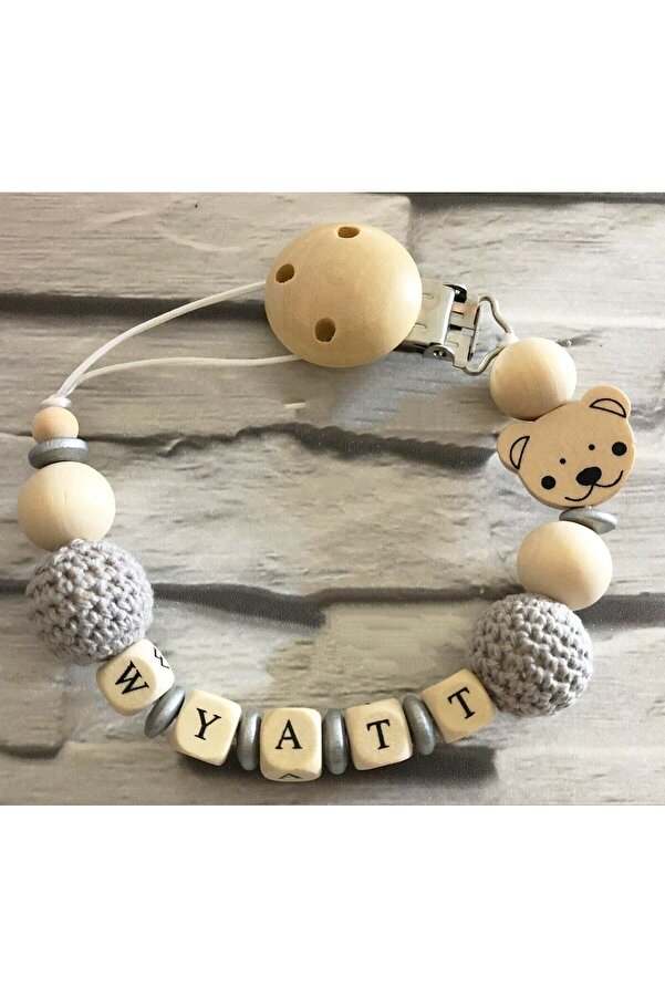 Sahi Aksesuar Sahi Aksesuar Isimli Emzik Zinciri - Emzik Askısı - Bebek Hediyesi Bez183