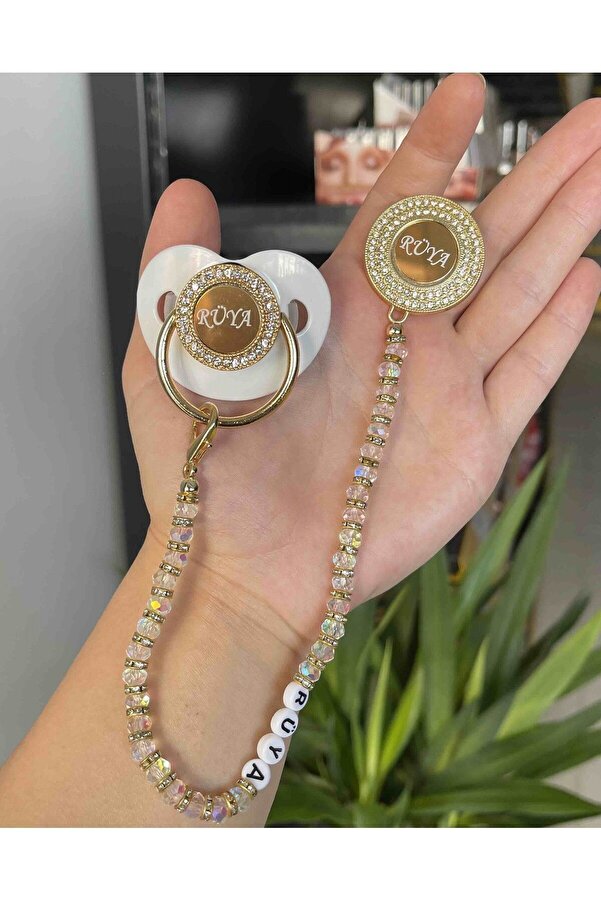 Sahi Aksesuar Isimli Damaklı Bebek Emzik Zinciri Ve Bebek Silikon Emzik Seti (0-6 Ay) BEZYI1646