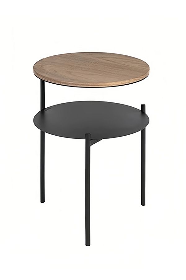 sharpdo-Double-Layer Coffee Table Sofa Side Table, Mini Balcony Simple Small Coffee Table 40*40*52.4CM 1