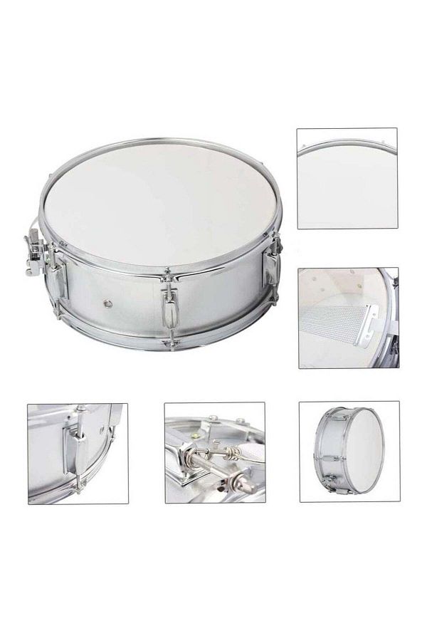 Generic-Vitacelli Marching Drum Silver Steel Band Drum 60X60X31CM 1