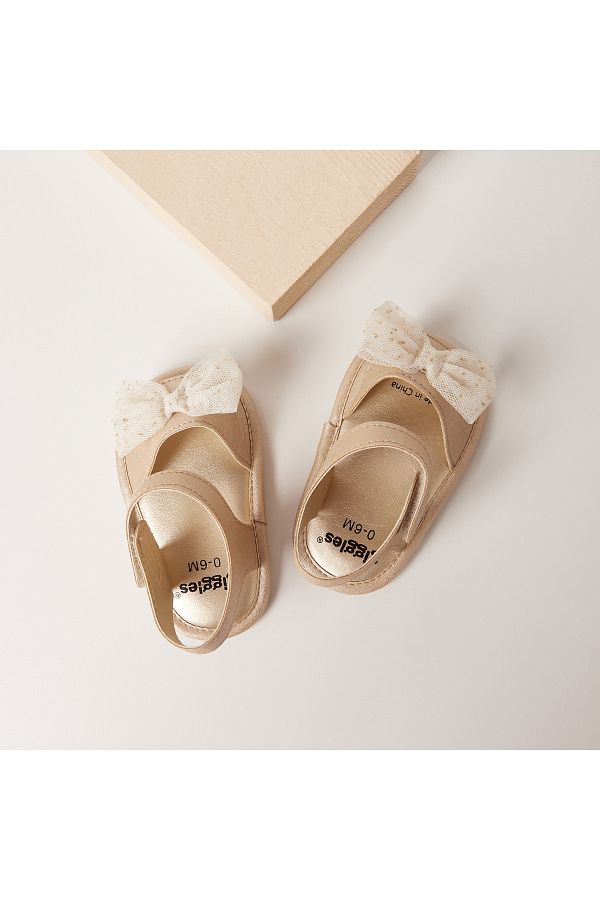 giggles-Bow Accent Booties with Hook and Loop Closure 1