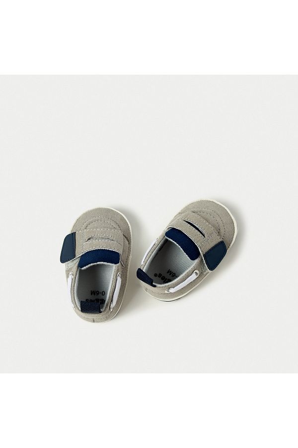 giggles-Solid Soft Shoes with Hook and Loop Closure 1