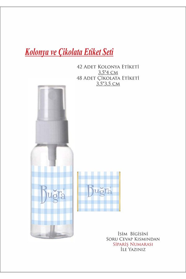 43 cici süsler organizasyon Kolonya ve Çikolata Etiketi Erkek Bebek 90 Adet Toplam Mavi Desen