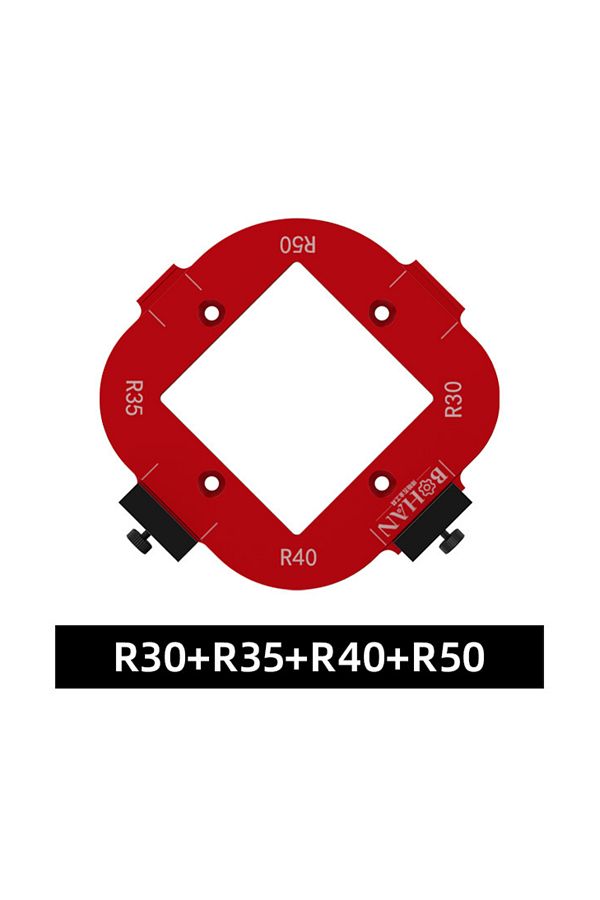 Choice-R30-R50 4 in 1 Woodworking Router Arcs Angle Positioning Template Corner Radius Routers R10-R50 Radi 1