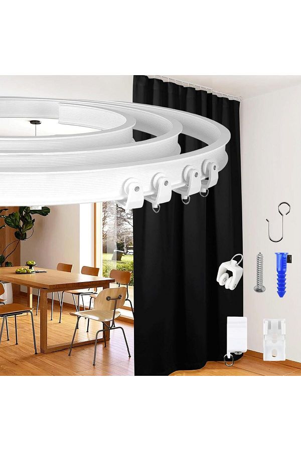 Generic-X spring Bendable Curtain Track, Curved Ceiling Track for Curtains, Includes Hooks for Ceiling Moun 1